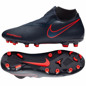 Nike Phantom VSN Acandemy DF FG Navy Blue Red Cleats Youth Size 4 Outdoors